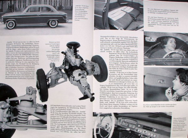 Borgward Isabella TS de Luxe Modellprogramm 1958 Automobilprospekt (10047)